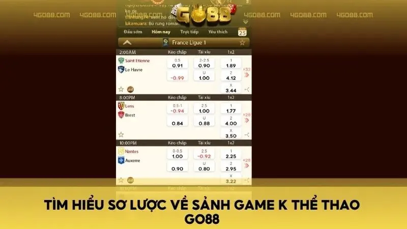 Tìm hiểu sơ lược về sảnh game K Thể Thao Go88